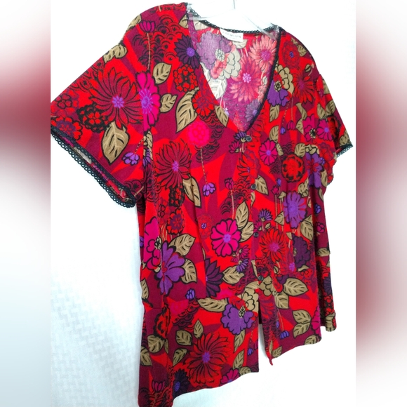 Notations Woman Bold Floral Knit Top Travelers Plus Size 1X Chest 46" - Picture 5 of 5